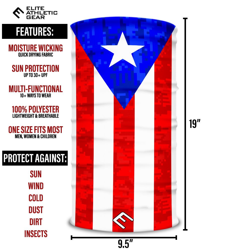 Puerto Rico Flag Multi-Use Face Bandana