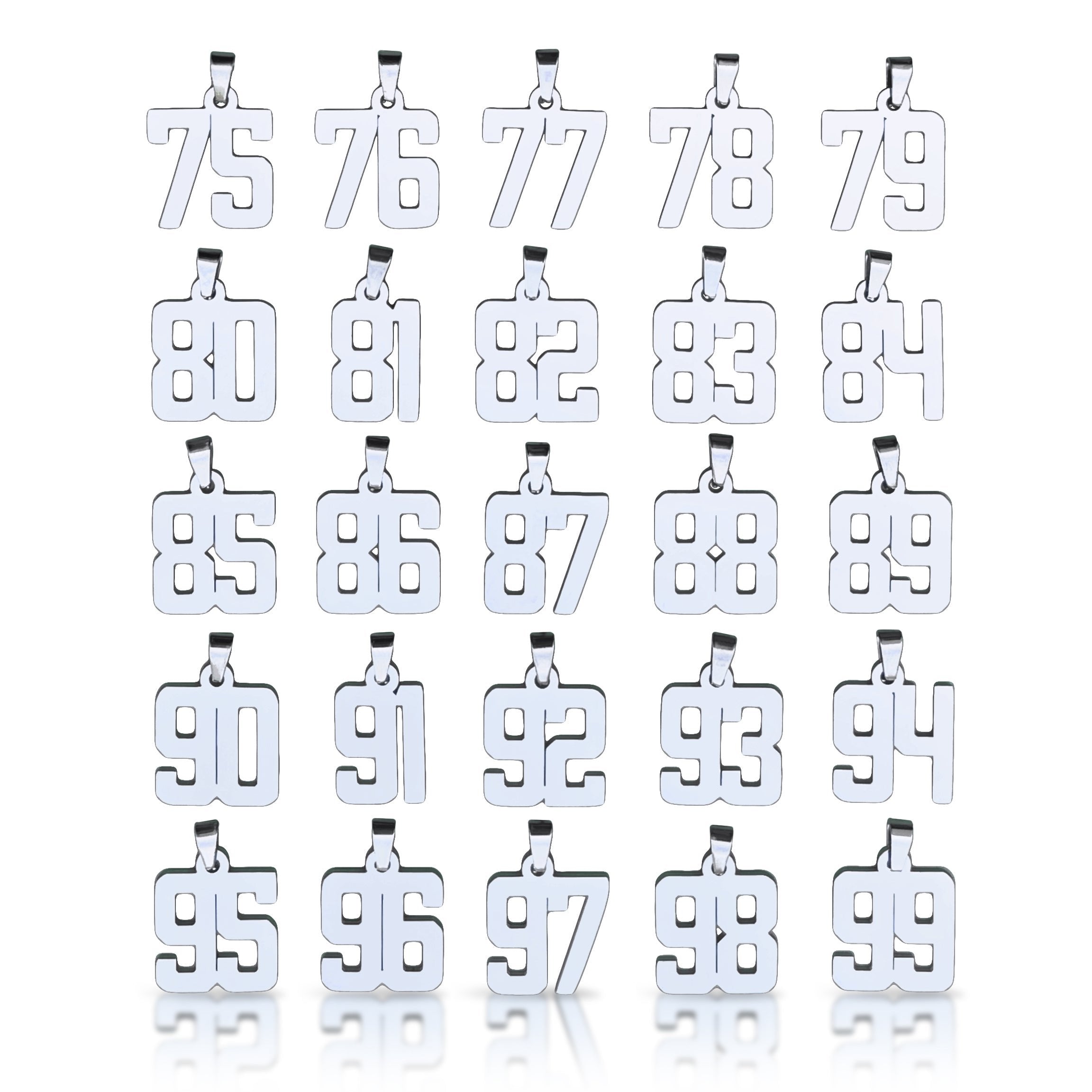 Custom Number Pendant Necklace - Stainless Steel