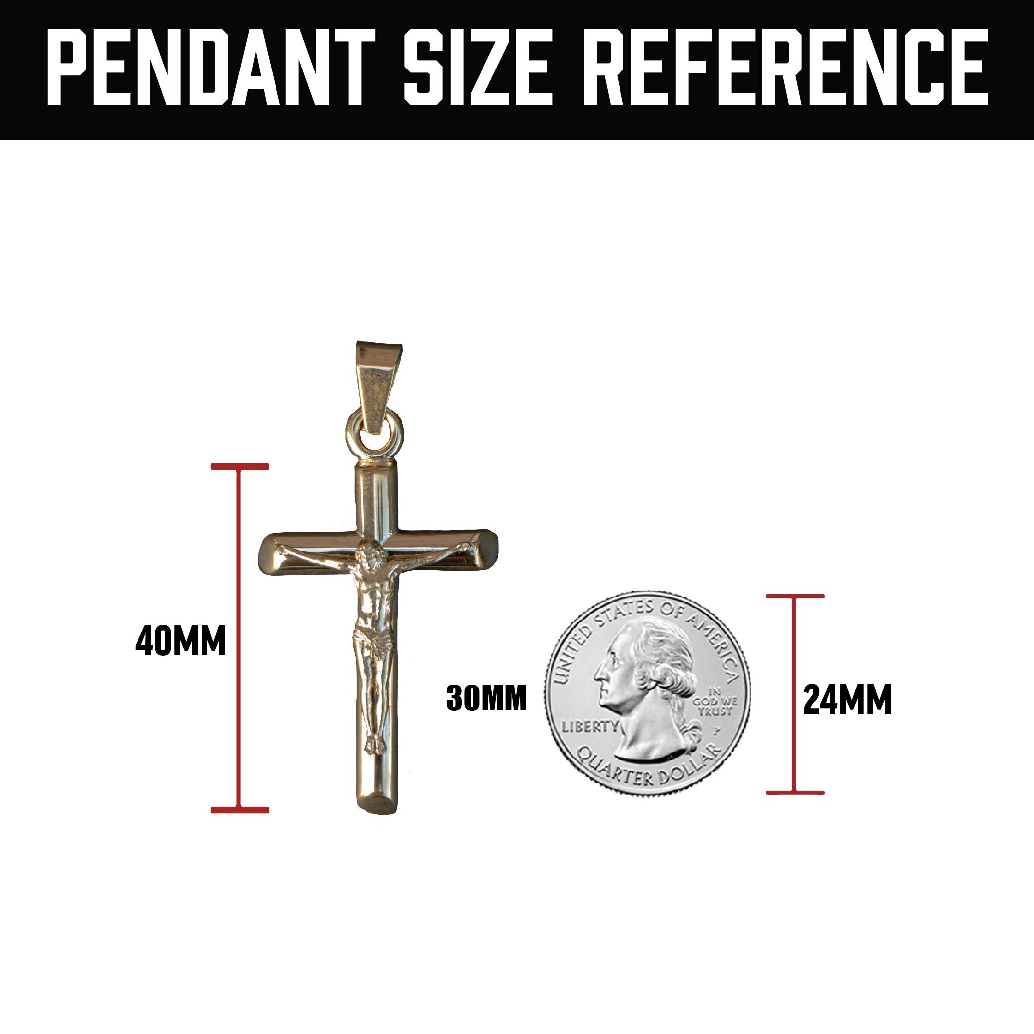 Pro Crucifix Pendant Necklace Pendant Necklace - 14K Gold Plated Stainless Steel