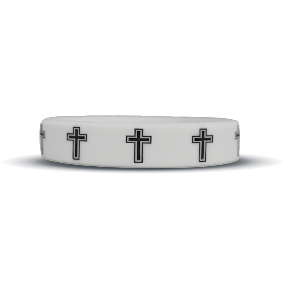 Faith Cross White Wristband