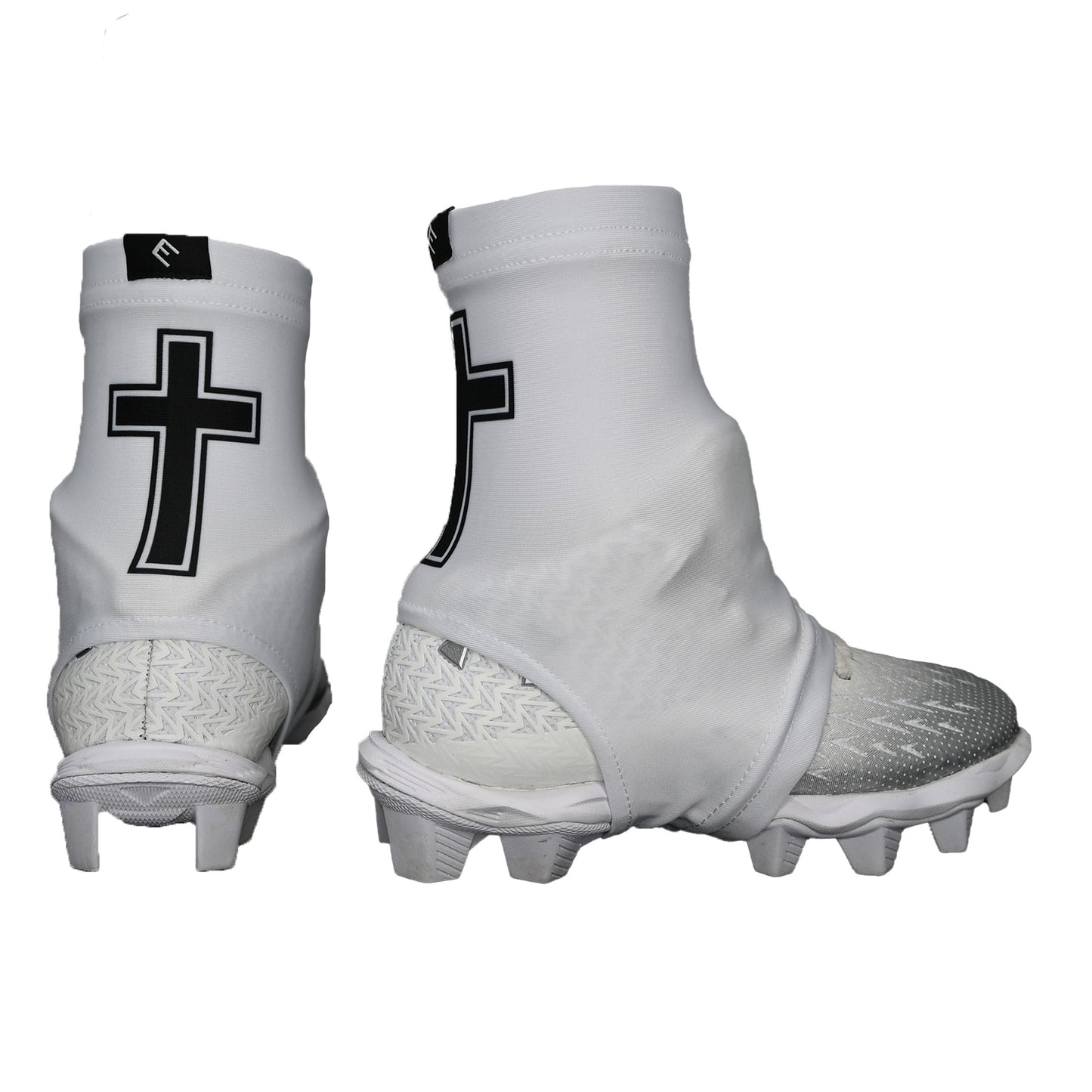 Faith Cross White Cleat Covers