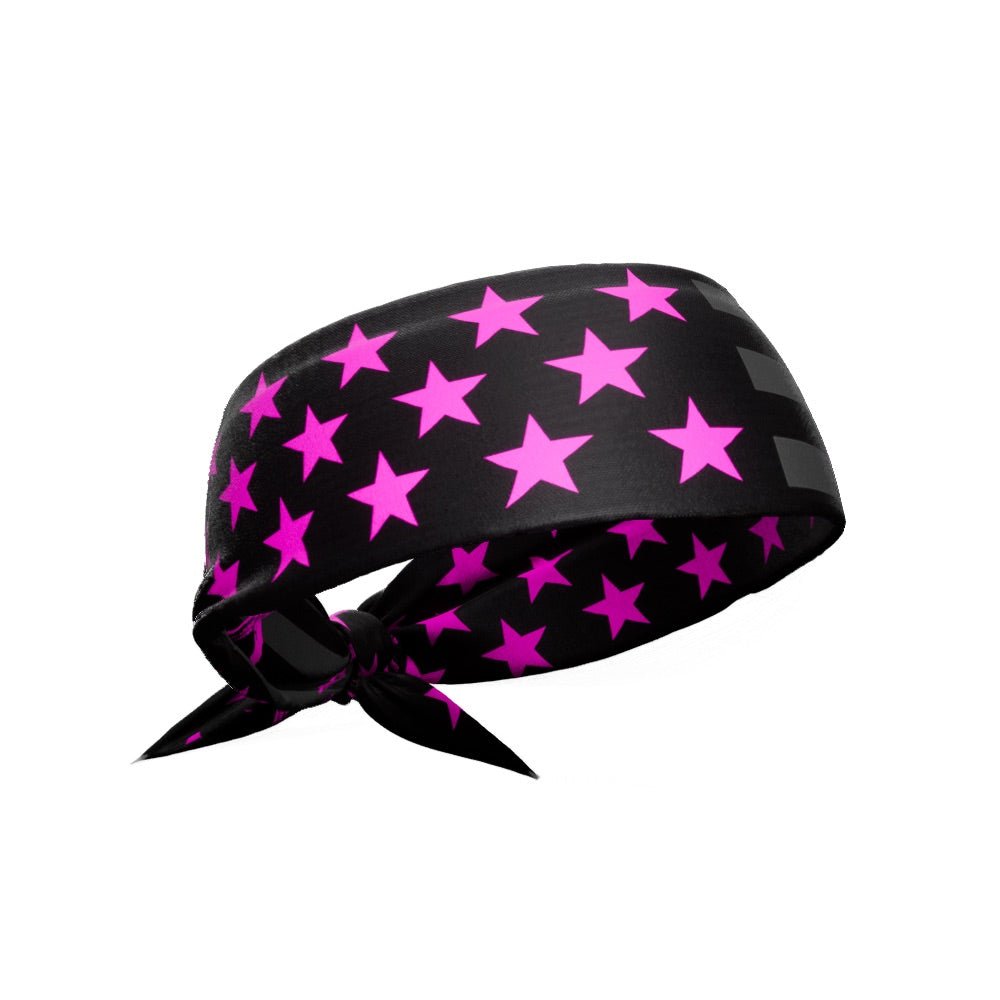 Shadow USA Flag - Breast Cancer Awareness Tie Headband