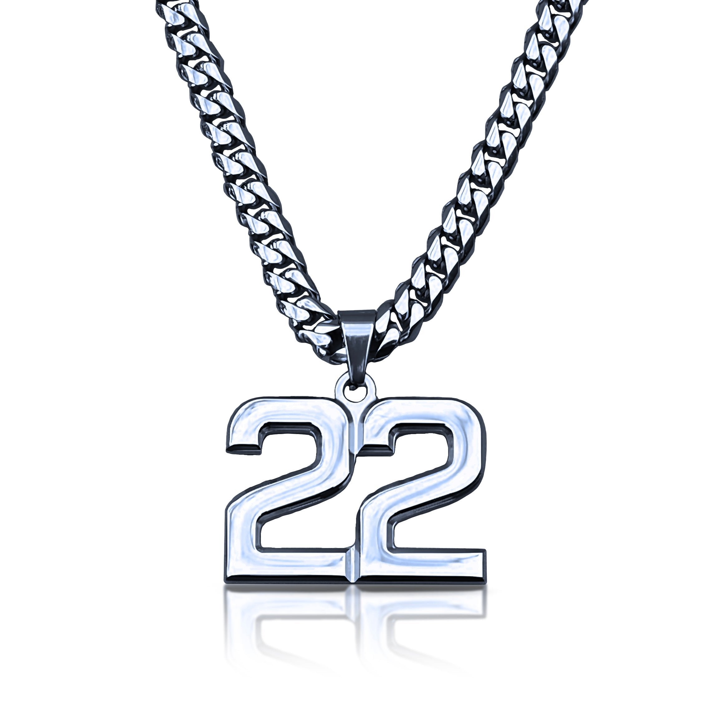 Pro Number Pendant Necklace - Stainless Steel