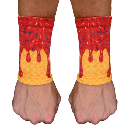 Red Ice Cream Wrist Support Sleeves