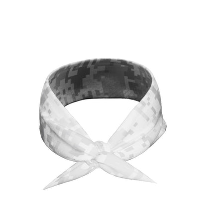 White Digi Camo Tie Headband