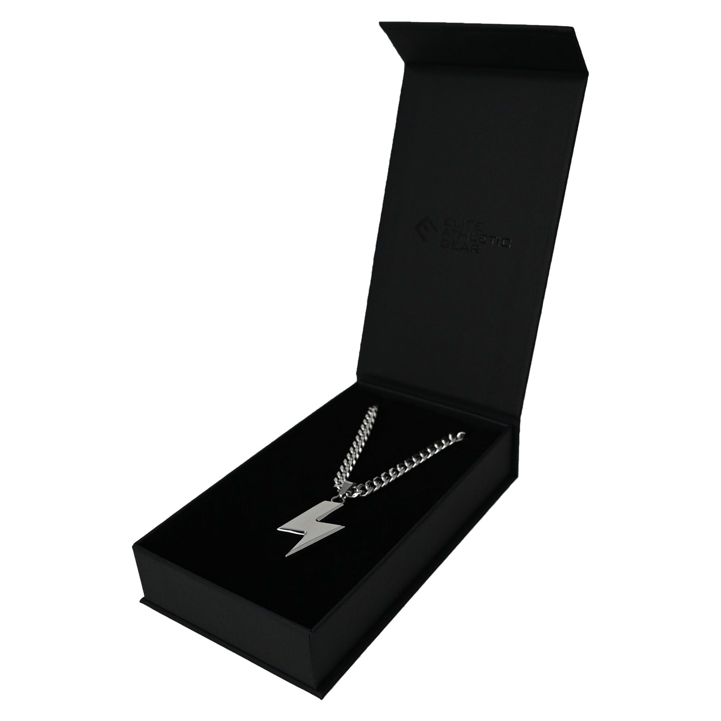 Pro Lightning Bolt Pendant With 6mm Cuban Link Chain Necklace - Stainless Steel