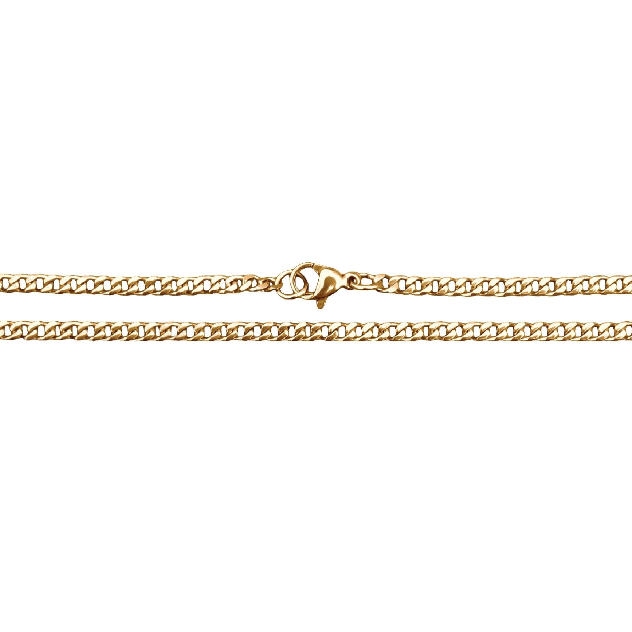 3mm Cuban Link Chain Necklace - 14K Gold Plated Stainless Steel