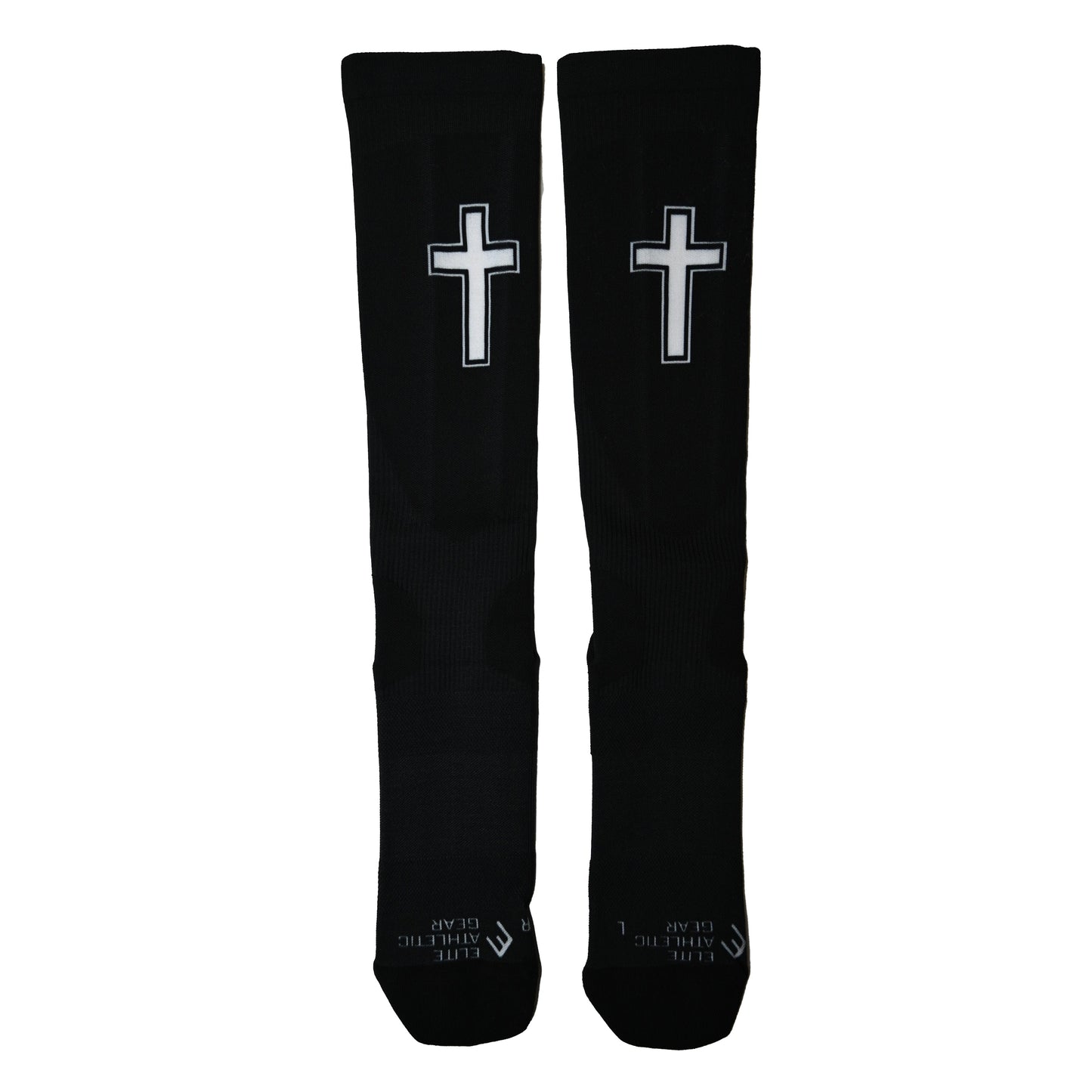 Faith Cross Black Compression Socks (20-30mmHg)