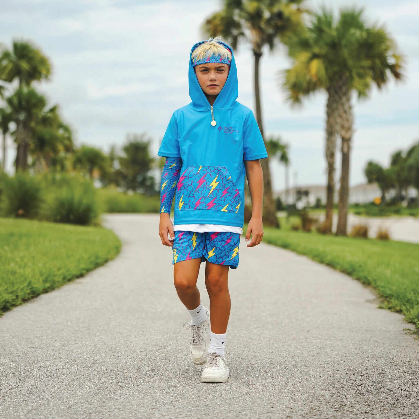 Stay Electric Short Sleeve Hoodie