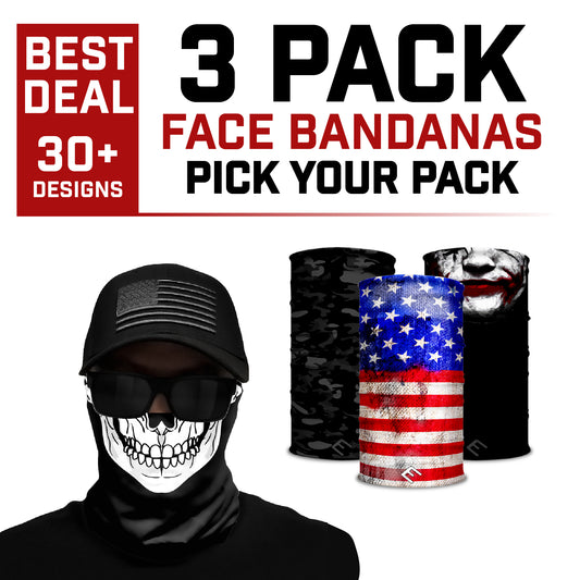 3 Pack Face Bandanas | Pick Your Pack