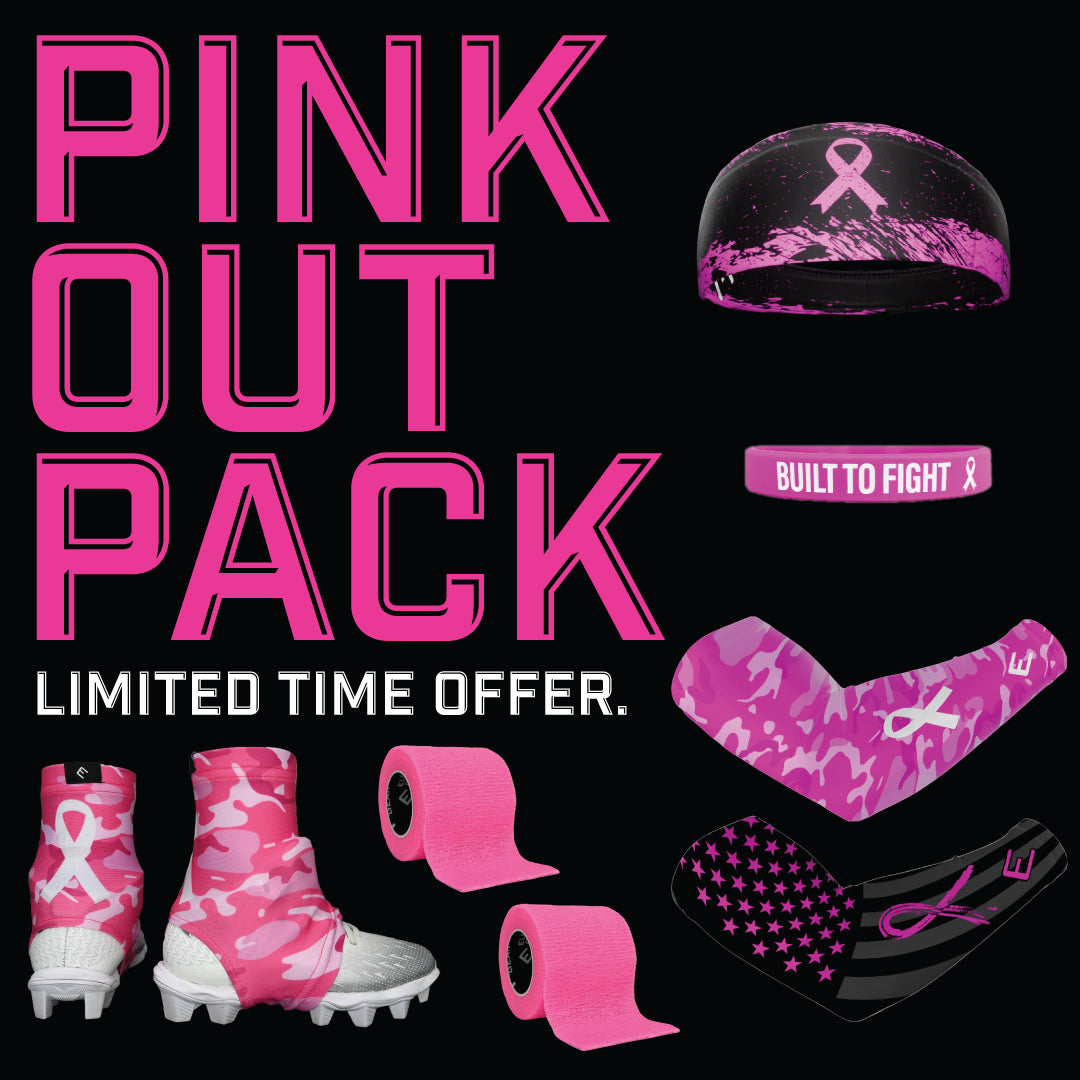 Pink Out Pack | 2 Arm Sleeves, 1 Headband, 1 Cleat Covers, 2 Athletic Tapes, 1 Wristband
