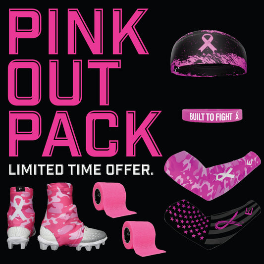 Pink Out Pack | 2 Arm Sleeves, 1 Headband, 1 Cleat Covers, 2 Athletic Tapes, 1 Wristband