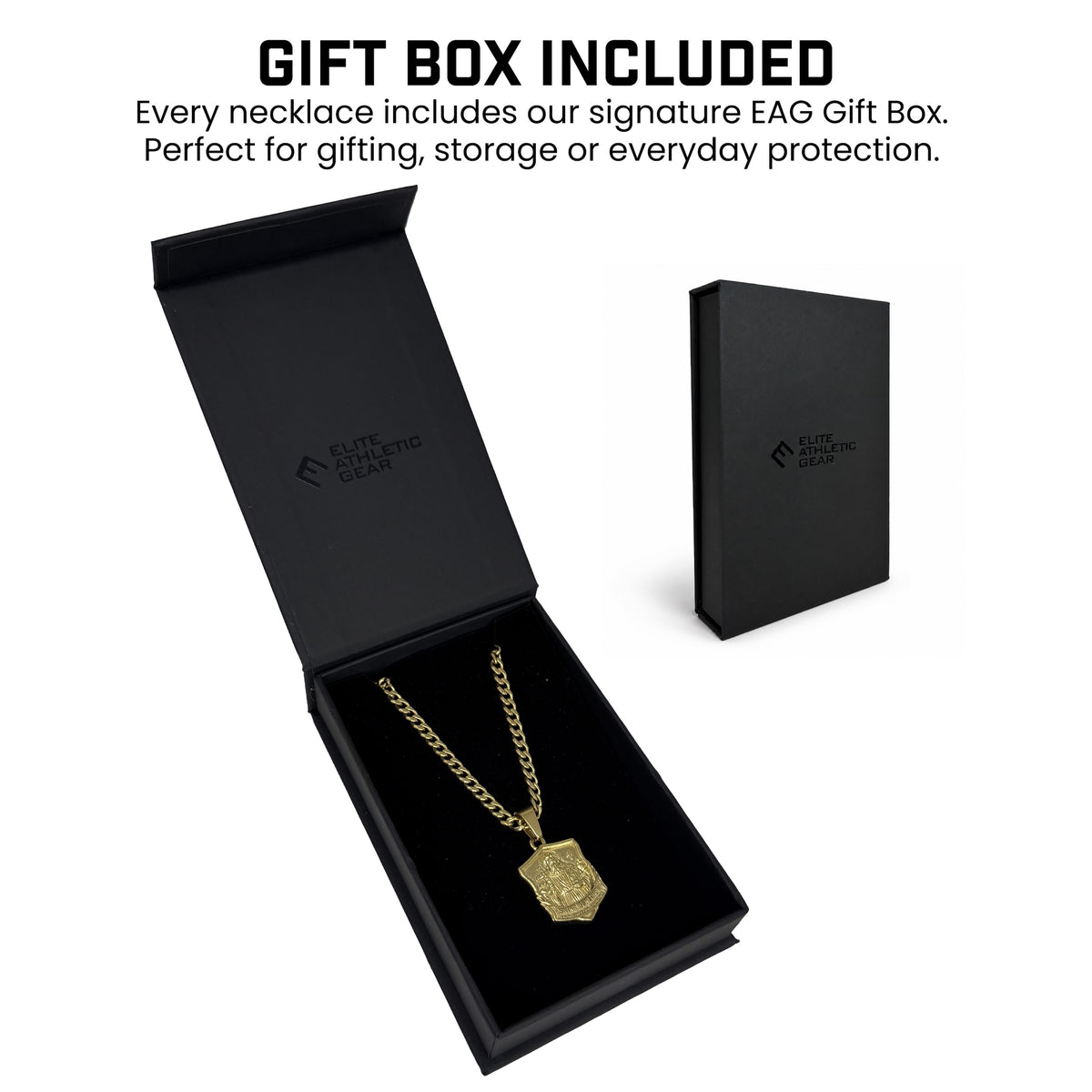 Pro Saint Benedict Pendant Necklace - 14K Gold Plated Stainless Steel