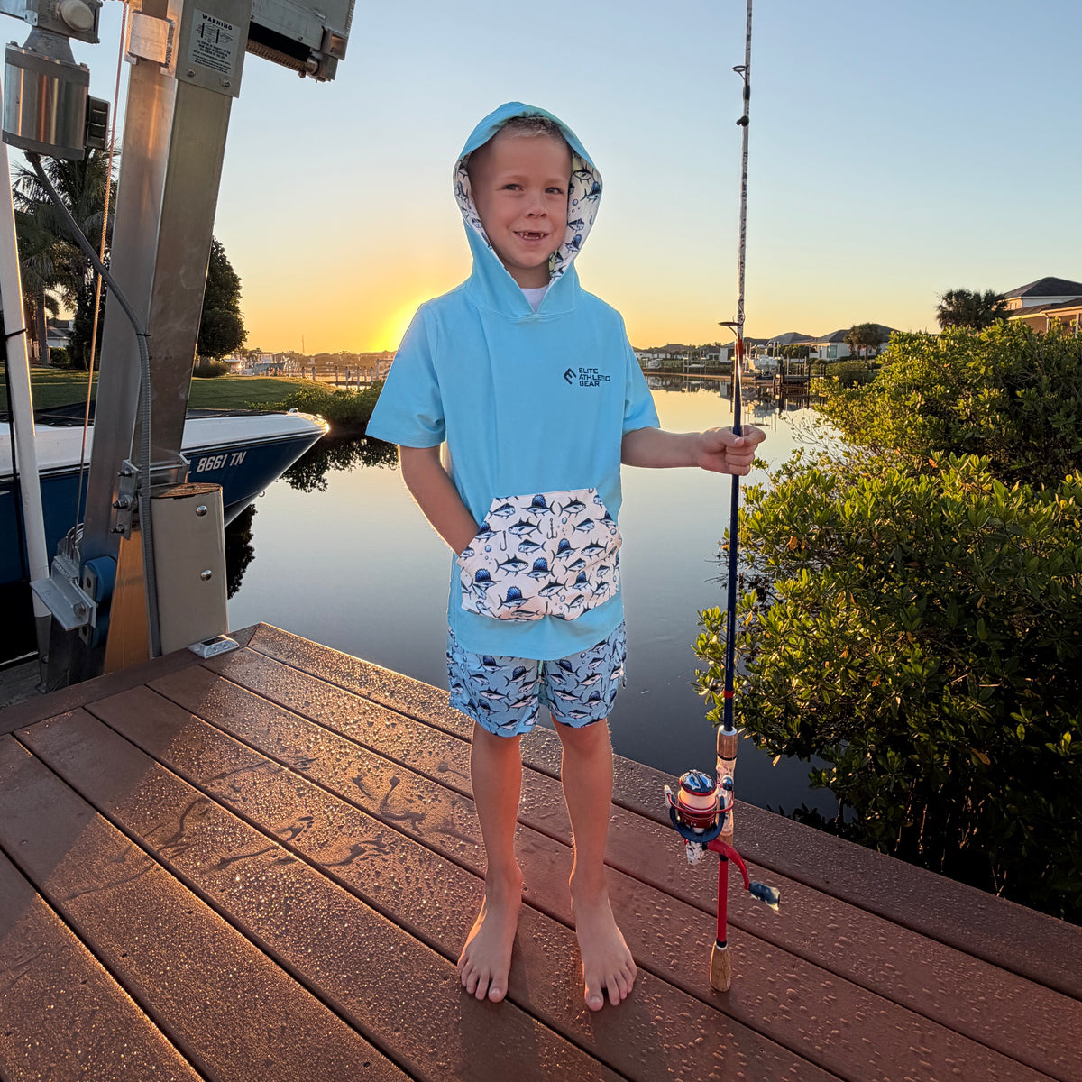 Tight Lines Short Sleeve Hoodie