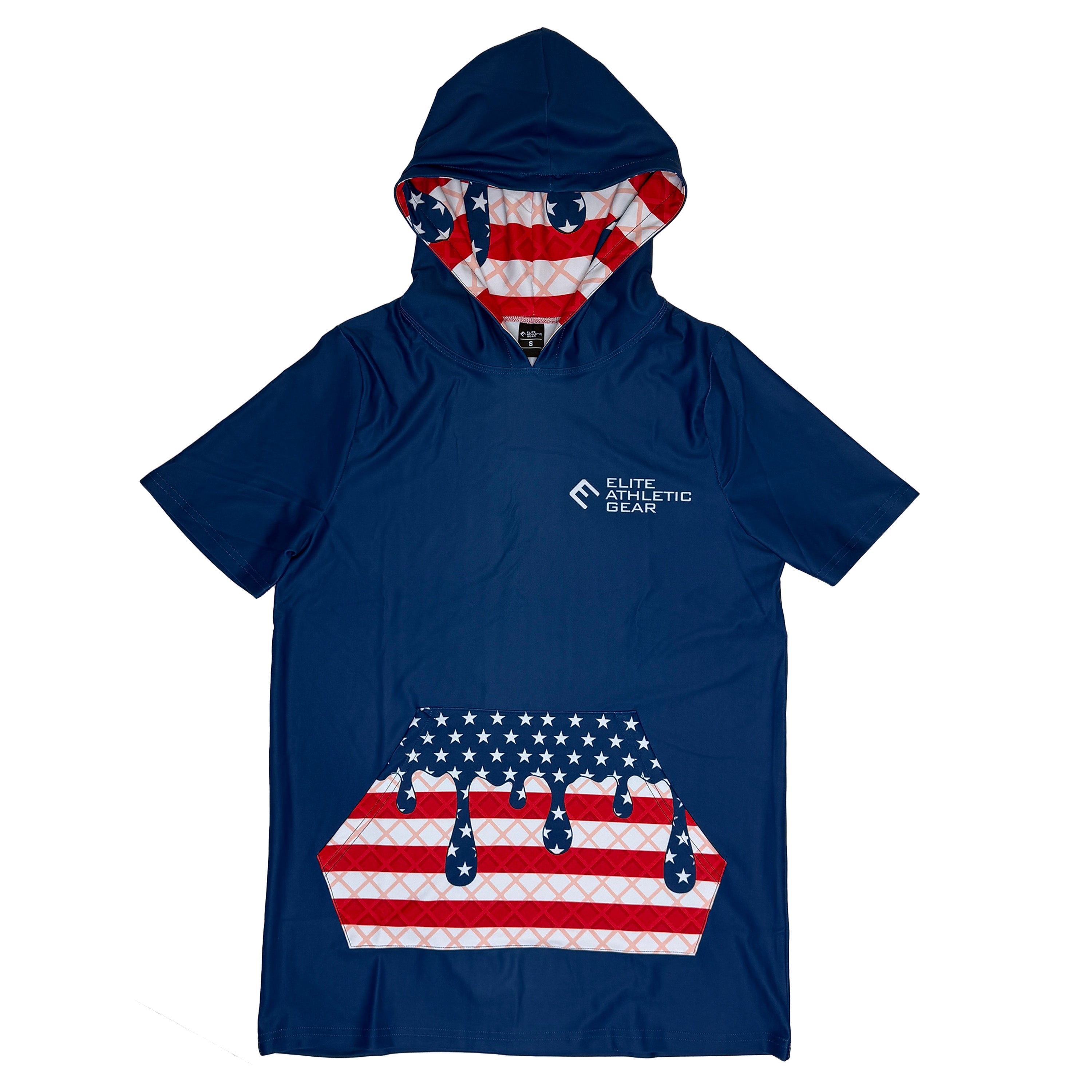 USA Flag Ice Cream Short Sleeve Hoodie
