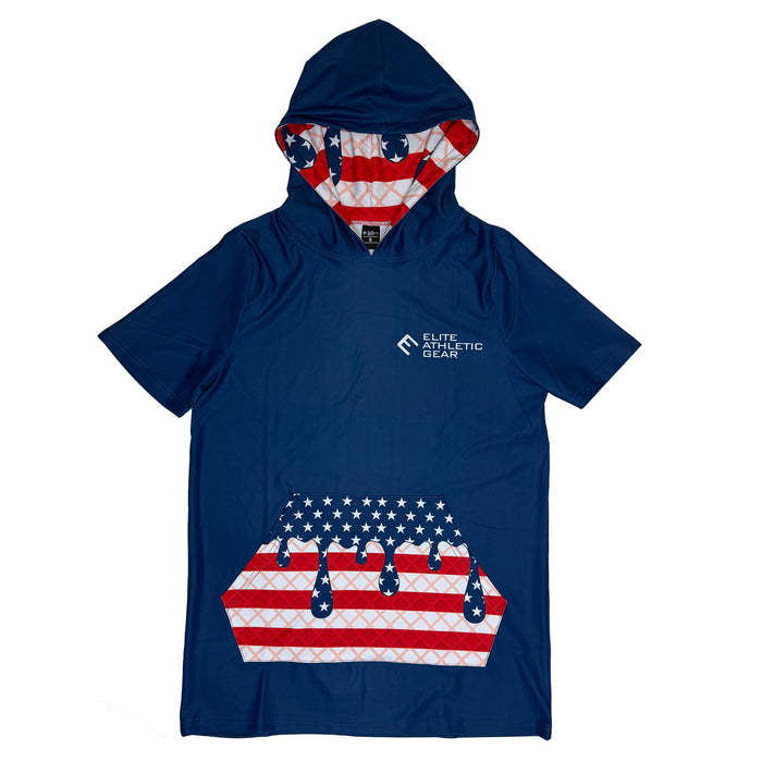 USA Flag Ice Cream Short Sleeve Hoodie