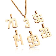 Custom Number Pendant With Chain Necklace - 14K Gold Plated Stainless –  Elite Athletic Gear