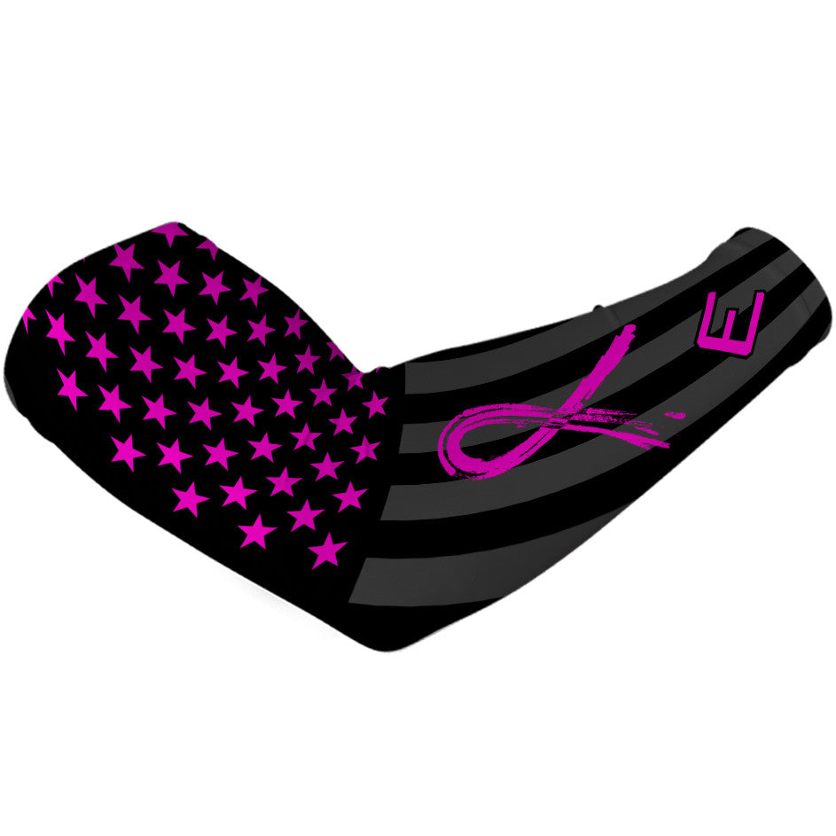 Shadow USA Flag Arm Sleeve - Breast Cancer Awareness Edition