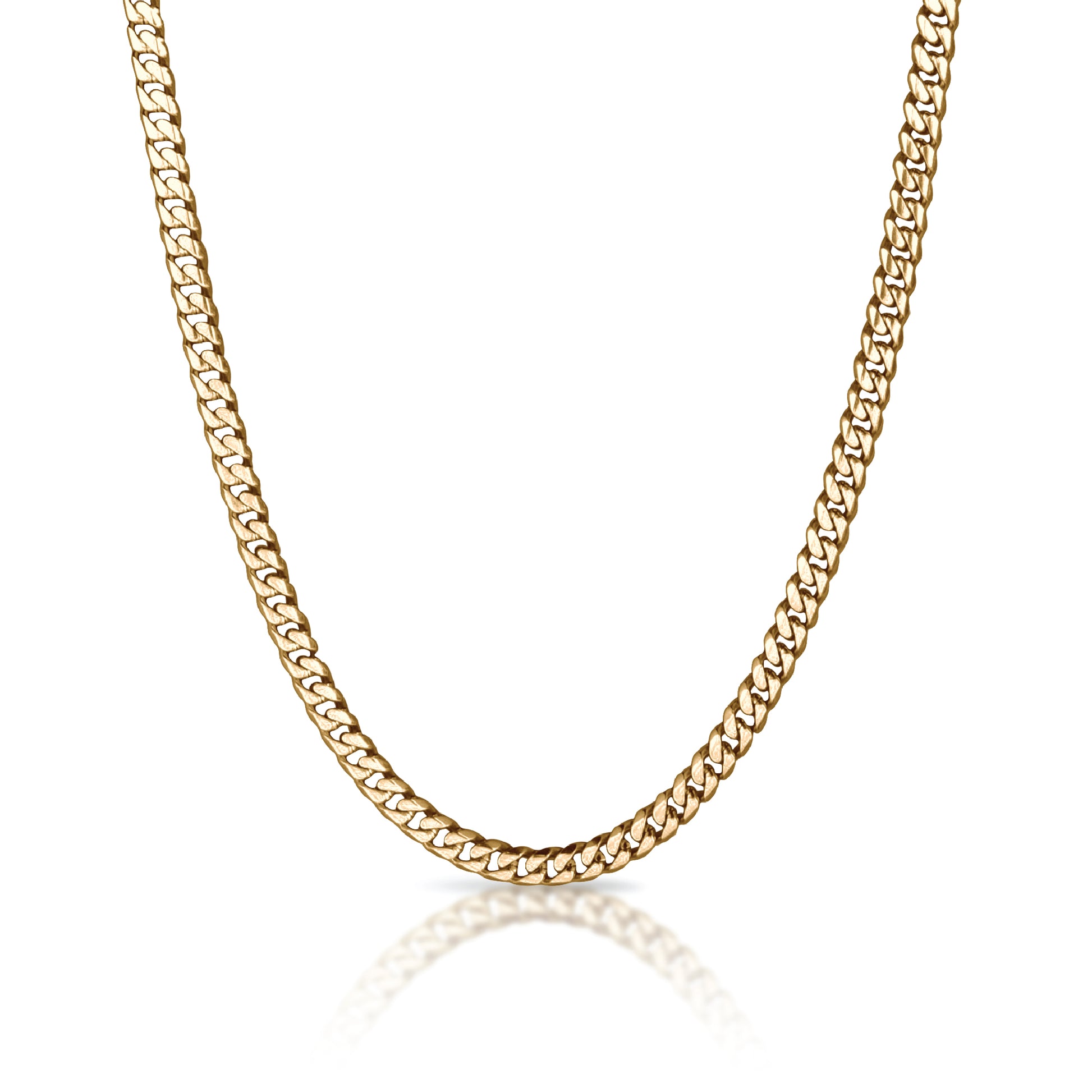 6mm Cuban Link Chain Necklace - 14K Gold Plated Stainless Steel