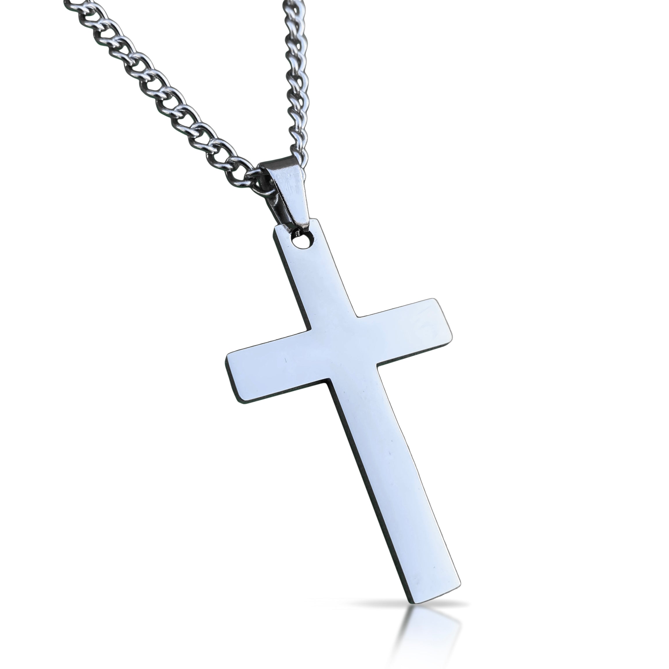 Cross Pendant With Chain Necklace - Stainless Steel – Elite Athletic Gear