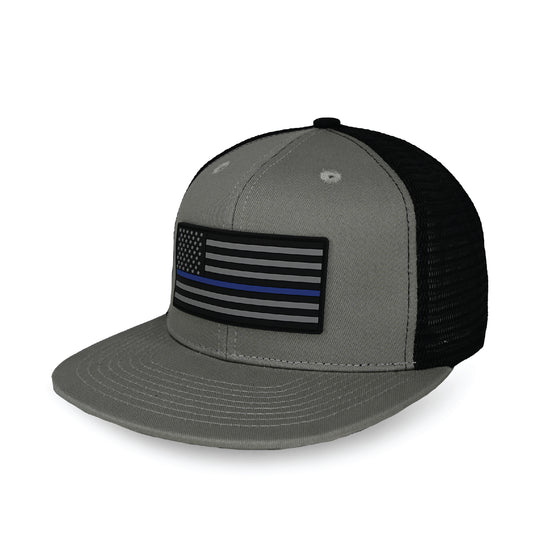 Tactical Thin Blue Line USA Flag Trucker Hat