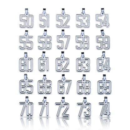 Varsity Number Pendant With Chain Necklace - Stainless Steel